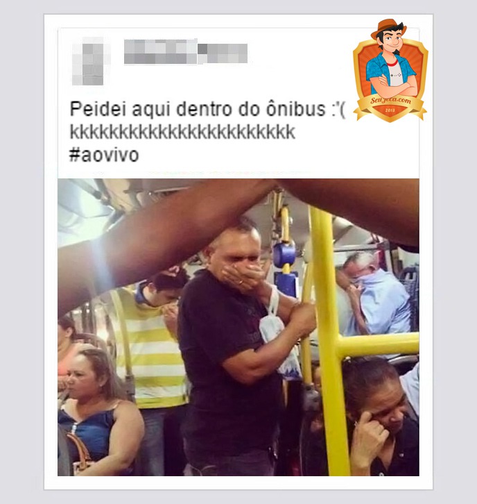 peidou no onibus