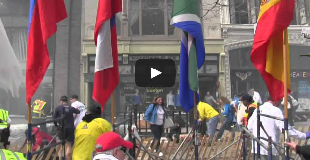 video do momento das explosoes na maratona de boston